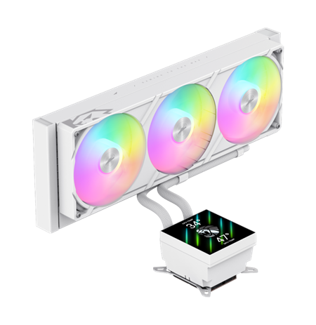 Gamemax CPU Liquid Cooler | GLACIER 360 LCD WH | White