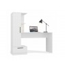 Cosmo Desk + Bookcase Set, White