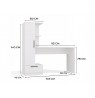 Cosmo Desk + Bookcase Set, White