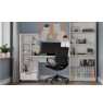 Cosmo Desk + Bookcase Set, White