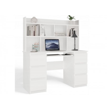 KUBA Desk Set + Extension Piece, White