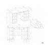 KUBA Desk Set + Extension Piece, White