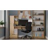 COSMO Oak Artisan Desk + Bookcase Set