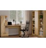 COSMO Oak Artisan Desk + Bookcase Set