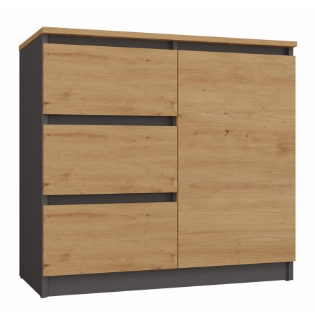 Topeshop 1D3S ANT/ART BA KPL chest of drawers