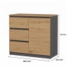 Topeshop 1D3S ANT/ART BA KPL chest of drawers