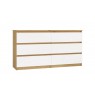 M6 MALWA CHEST OF DRAWERS 140 CM 6 DRAWERS OAK ARTISAN/WHITE