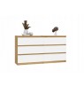 M6 MALWA CHEST OF DRAWERS 140 CM 6 DRAWERS OAK ARTISAN/WHITE