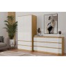 M6 MALWA CHEST OF DRAWERS 140 CM 6 DRAWERS OAK ARTISAN/WHITE