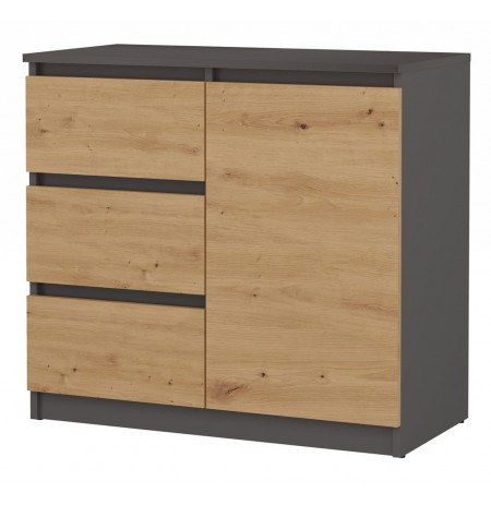 Topeshop 1D3S ANT/ART KPL chest of drawers