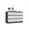 M6 MALWA CHEST OF DRAWERS 120 CM 6 DRAWERS ANTHRACITE/WHITE