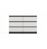 M6 MALWA CHEST OF DRAWERS 120 CM 6 DRAWERS ANTHRACITE/WHITE