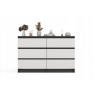 M6 MALWA CHEST OF DRAWERS 120 CM 6 DRAWERS ANTHRACITE/WHITE