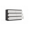 M6 MALWA CHEST OF DRAWERS 120 CM 6 DRAWERS ANTHRACITE/WHITE