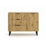 SCANDI 1D3S SLIM OAK ARTISAN CHEST OF DRAWERS