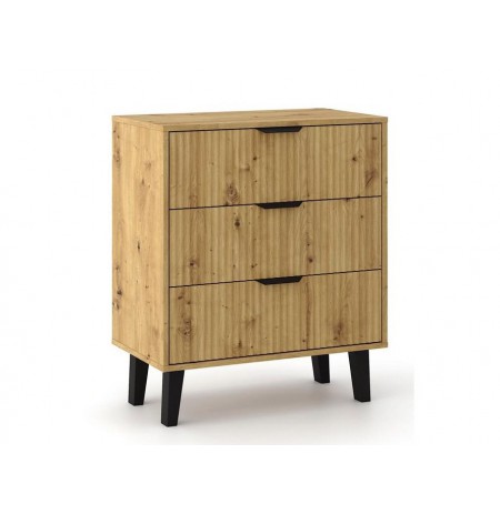 SCANDI 3S SLIM OAK ARTISAN CHEST OF DRAWERS