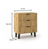 SCANDI 3S SLIM OAK ARTISAN CHEST OF DRAWERS