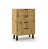 SCANDI 4S SLIM OAK ARTISAN CHEST OF DRAWERS