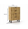 SCANDI 4S SLIM OAK ARTISAN CHEST OF DRAWERS