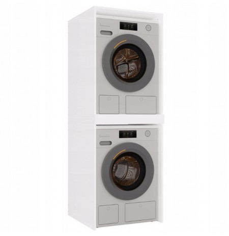 POLA TWIN WHITE WASHING MACHINE AND DRYER CABINET