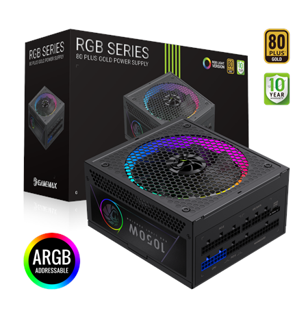 Gamemax PSU | RGB 1050G | 1050 W | Gold | Full Modular
