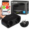TUYA WiFi-controlled double smart socket, black
