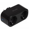 TUYA WiFi-controlled double smart socket, black