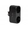TUYA WiFi-controlled double smart socket, black