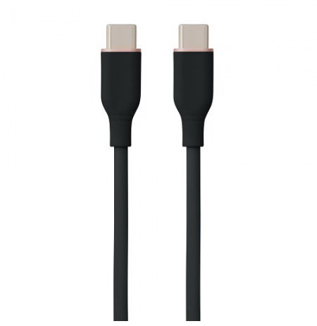 Silikoninis kabelis USB Type-C - Type-C, 60W (juodas, 3m)