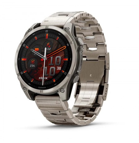 Garmin Fenix 8 3.56 cm (1.4") AMOLED 47 mm Digital 454 x 454 pixels Touchscreen Titanium Wi-Fi GPS (satellite)