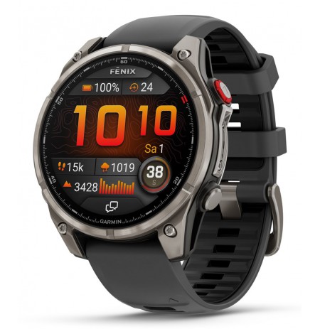Garmin fēnix 8 Pro 3.56 cm (1.4") AMOLED 47 mm Digital 454 x 454 pixels Touchscreen Graphite, Titanium Wi-Fi GPS (satellite)