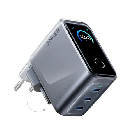 Anker Prime Charger, 3 Ports, 160W, Silver