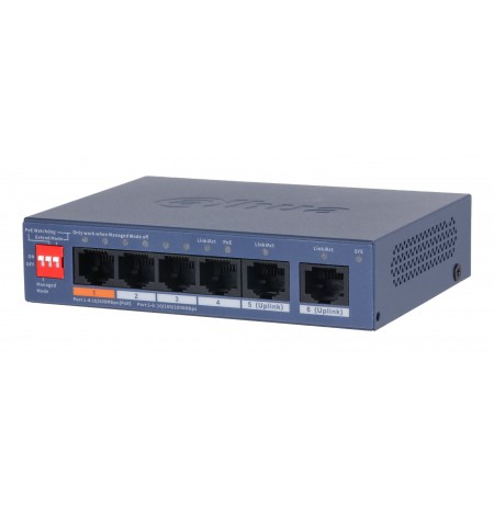 Dahua Technology CS4006-4ET2GT-60 network switch Managed L2 Gigabit Ethernet (10/100/1000) Power over Ethernet (PoE) Blue