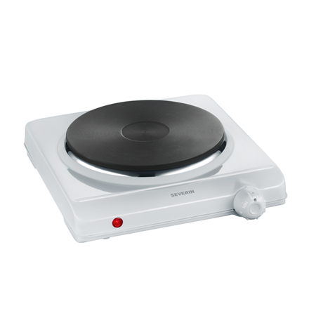 Severin Table hob DK 1091 Number of burners/cooking zones 1, Stainless steel, Control type Rotary, White