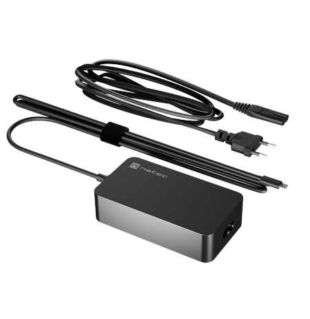 Natec Laptop Charger Gan USB-C 65W for Laptops, Tablets, Phones | NZU-2361