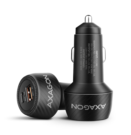 AXAGON PWC-PQ48 Car charger 48W, USB-A + USB-C, PD3.0/PPS/QC4+/SFC, Black