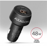 AXAGON PWC-PQ48 Car charger 48W, USB-A + USB-C, PD3.0/PPS/QC4+/SFC, Black