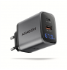AXAGON Wall charger 67W, USB-A + USB-C, PD3.0/PPS/QC4+/SF | ACU-PQ67D