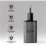 AXAGON ACU-PQ67D GaN Wall charger 67W, USB-A + USB-C, PD3.0/PPS/QC4+/SF, Black