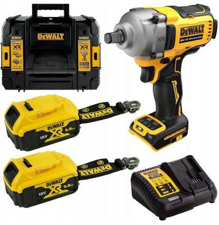 DEWALT. IMPACT WRENCH 1/2" 18V DCF891P2T 812Nm 2x5.0Ah 4-SPEED TSTAK LANYARD READY RING
