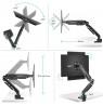 ONKRON G90-B Swivel and tilt desk mount for 13‘-34’ monitors, max. 10 kg, with rotation, black