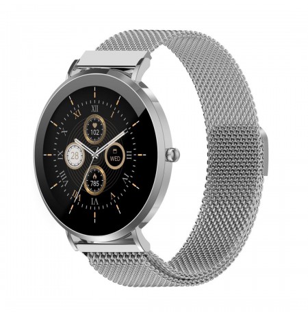 Denver SWC-394S 3.35 cm (1.32") AMOLED 43 mm Analog 466 x 466 pixels Silver