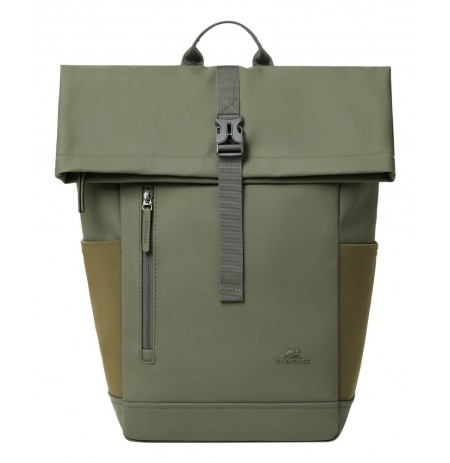 Rivacase Eden backpack Travel backpack Olive PU leather, Polyester, Recycled polyethylene terephthalate (rPET)