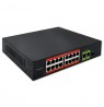 Qoltec switch SWITCH Fast Ethernet PoE | 16x RJ45 10/100 Mb/s | 2x RJ45 Uplink 1000 Mb/s | 1x SFP 1000 Mb/s