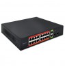 Qoltec switch SWITCH Gigabit Ethernet PoE | 16x RJ45 | 2x RJ45 Uplink | 2x SFP | 1000Mb/s