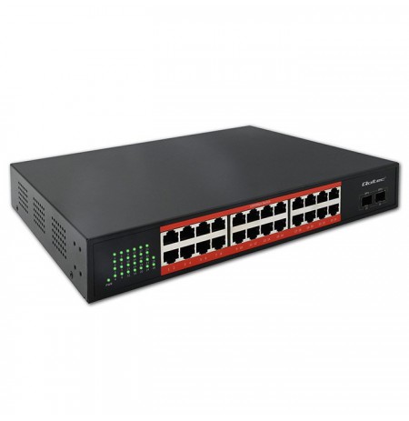 Qoltec switch SWITCH Gigabit Ethernet | 24x RJ45 | 2x SFP | 1000 Mb/s