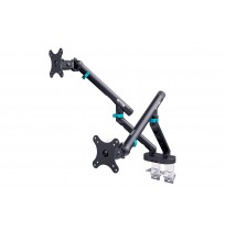 DIGITUS Dual Monitor Mount 2x35inch 2x10kg Mechanical Spring VESA 75x75 100x100 Black