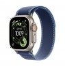 Apple Watch Ultra 3 GPS + Cellular 49mm Natural Titanium Case with Blue/Bright Blue Trail Loop - S/M