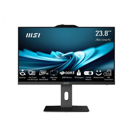 MSI AIO PRO AP242P 14M-892XEU i5-14400 23,8" IPS LED FHD Non-Touch Anti-Glare 16GB SSD500GB M.2 AX211 WiFi 6E NoOS Black