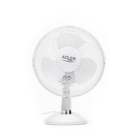 Adler | AD 7302 | Desk Fan | White | Diameter 23 cm | Number of speeds 2 | Oscillation | 60 W | No